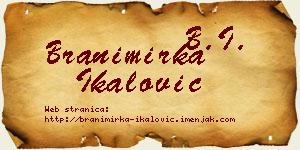 Branimirka Ikalović vizit kartica